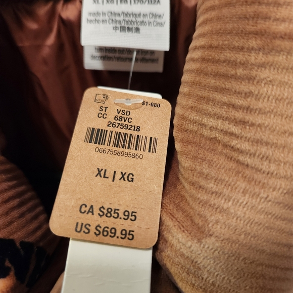 Victoria's Secret Pink Rib Velour Crop Puffer Sleeveless Vest Caramel - Picture 2 of 2